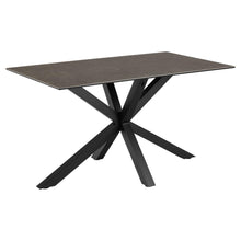 Load image into Gallery viewer, Heaven Rectangle Dining Table 135cm In Black Ceramic With Metal Base