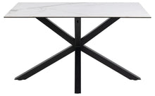 Load image into Gallery viewer, Heaven Rectangle Dining Table 135cm In White Ceramic With Black Metal Base
