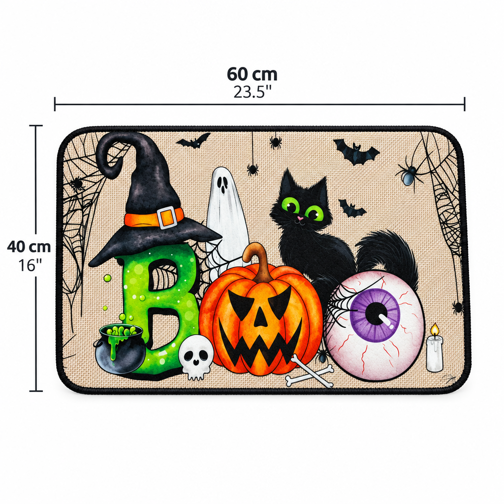 D&D theme 20D Black Door Mat Non Slip 59x40cm reads DEFINITELY NOT A TRAP DOOR