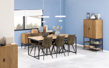 Load image into Gallery viewer, Jaipur Lamella Display Cabinet In Oak With 2 Doors And 2 Shelves 140x80x40cm