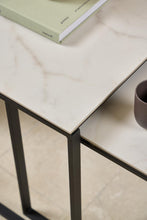Load image into Gallery viewer, Katrine Ceramic Coffee Table Set in White With Metal Base 50x50cm