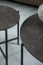 Load image into Gallery viewer, Lamoine Coffee Table Round With Marble Melamine Top And Strong Metal Base 70cm