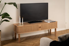 Load image into Gallery viewer, Langley TV Media Unit In Oak With 2 Sliding Doors 140x40x45cm