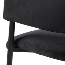 Load image into Gallery viewer, Lima Luxurious Black Fabric Dining Chair, Set Of 2 Velvet Upholstered Chairs With A Solid Metal Base