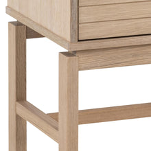 Load image into Gallery viewer, Linley Lamella Cabinet In White Oak With Push To Open Doors And 4 Shelves 150x91x40cm