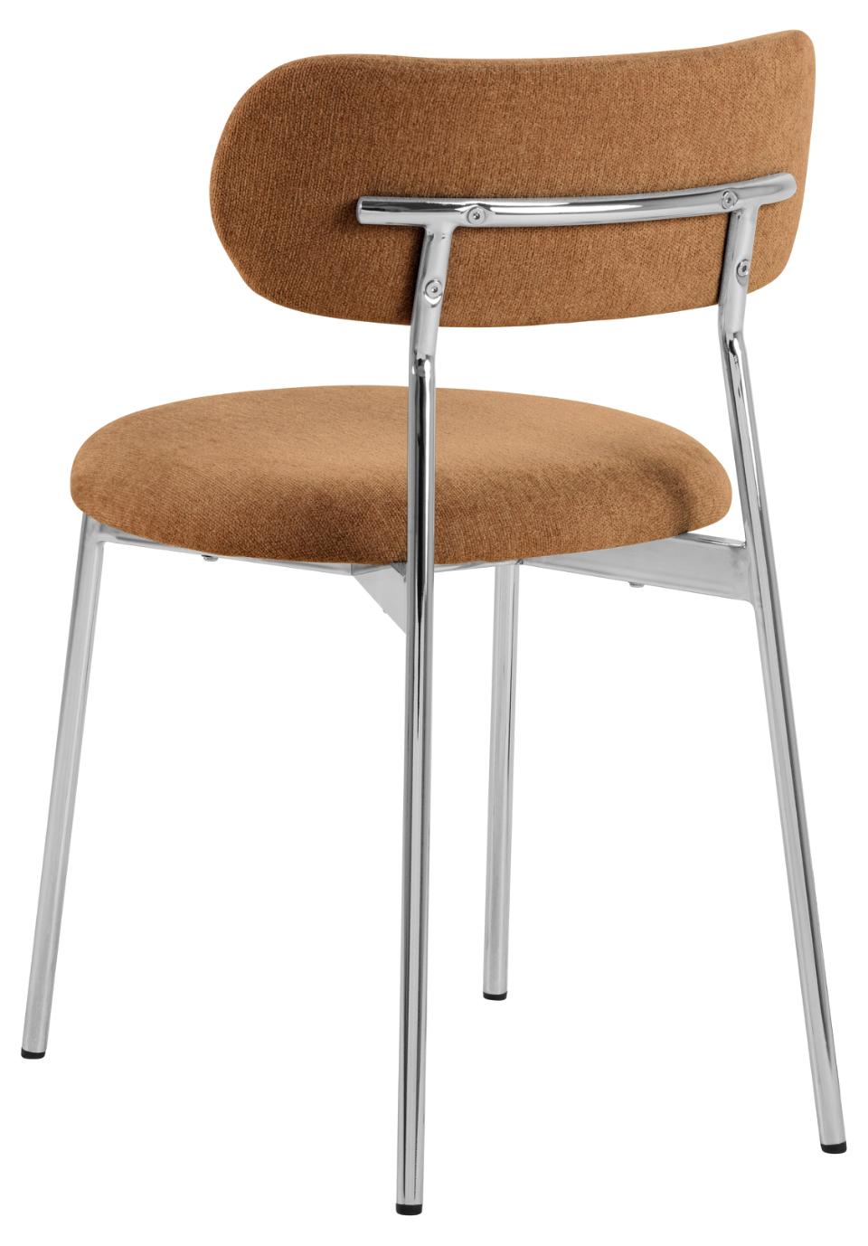 Lyric Terracotta Apia Comfort Fabric Dining Chair With Chrome Legs, Set Of 2 Chairs