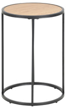 Load image into Gallery viewer, Seaford Side Table Brown Melamine Oak Rectangle Top And Metal Base 40cm