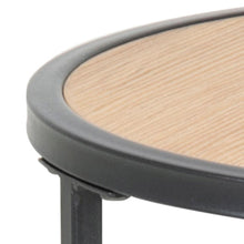 Load image into Gallery viewer, Seaford Side Table Brown Melamine Oak Rectangle Top And Metal Base 40cm