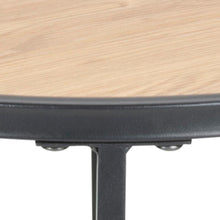 Load image into Gallery viewer, Seaford Side Table Brown Melamine Oak Rectangle Top And Metal Base 40cm
