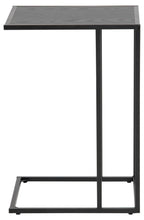 Load image into Gallery viewer, Seaford Over Arm C Shape Side Table With Black Top And Metal Base 43x35cm