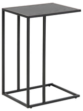 Load image into Gallery viewer, Seaford Over Arm C Shape Side Table With Black Top And Metal Base 43x35cm