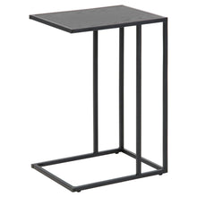 Load image into Gallery viewer, Seaford Over Arm C Shape Side Table With Black Top And Metal Base 43x35cm