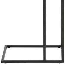 Load image into Gallery viewer, Over Arm C Shape Rectangle Side Table With Paper Oak Top And Metal Base 43x35cm