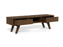 Load image into Gallery viewer, A-Line Long TV Unit With 2 Drawers And Shelf In Brown Oiled Oak 1.5m 150x40x45cm