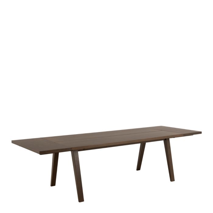 Wooden dining table on a white background