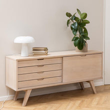 Load image into Gallery viewer, A-Line Buffet Sideboard Cabinet In White Oak With 4 Drawers And 1 Shelf 160x45x72cm