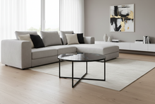 Load image into Gallery viewer, Alisma Designer Coffee Table Black Marble Print Round Glass Metal Frame 80cm