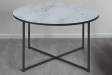 Load image into Gallery viewer, Alisma Coffee Table In A Choice Of Silver, Gold Or Black Metal Frame 80cm
