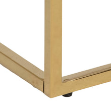 Load image into Gallery viewer, Alisma White Marble Bedside Table With Gold Metal Frame And Shelf