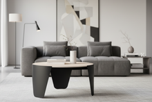 Load image into Gallery viewer, Altea Coffee Table With Ceramic Travertine Top And Steel Base Spacious 80cm