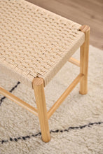 Load image into Gallery viewer, Alvin Bench With Weaved Rope Paper Plaits And Lacquered Pine Wood