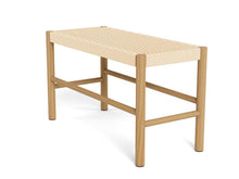 Load image into Gallery viewer, Alvin Bench With Weaved Rope Paper Plaits And Lacquered Pine Wood