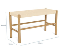 Load image into Gallery viewer, Alvin Bench With Weaved Rope Paper Plaits And Lacquered Pine Wood