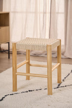 Load image into Gallery viewer, Alvin Stool With Weaved Rope Paper Plaits And Lacquered Pine Wood