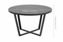 Load image into Gallery viewer, Amble Coffee Table In Black Melamine Marble Finish And Metal Base 77cm