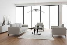 Load image into Gallery viewer, Amble Coffee Table In Black Melamine Marble Finish And Metal Base 77cm
