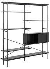 Load image into Gallery viewer, Angus Large Bookcase Shelving Unit With 5 Black Shelves And Metal Frame 172x27x188 cm