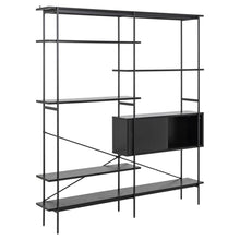 Load image into Gallery viewer, Angus Large Bookcase Shelving Unit With 5 Black Shelves And Metal Frame 172x27x188 cm