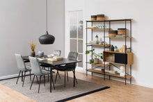 Load image into Gallery viewer, Angus Large Bookcase Shelving Unit With 5 Oak Shelves And Black Metal Frame 172x27x188 cm
