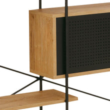Load image into Gallery viewer, Angus Large Bookcase Shelving Unit With 5 Oak Shelves And Black Metal Frame 172x27x188 cm