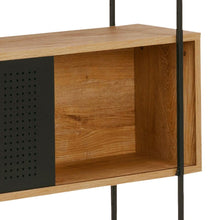 Load image into Gallery viewer, Angus Large Bookcase Shelving Unit With 5 Oak Shelves And Black Metal Frame 172x27x188 cm