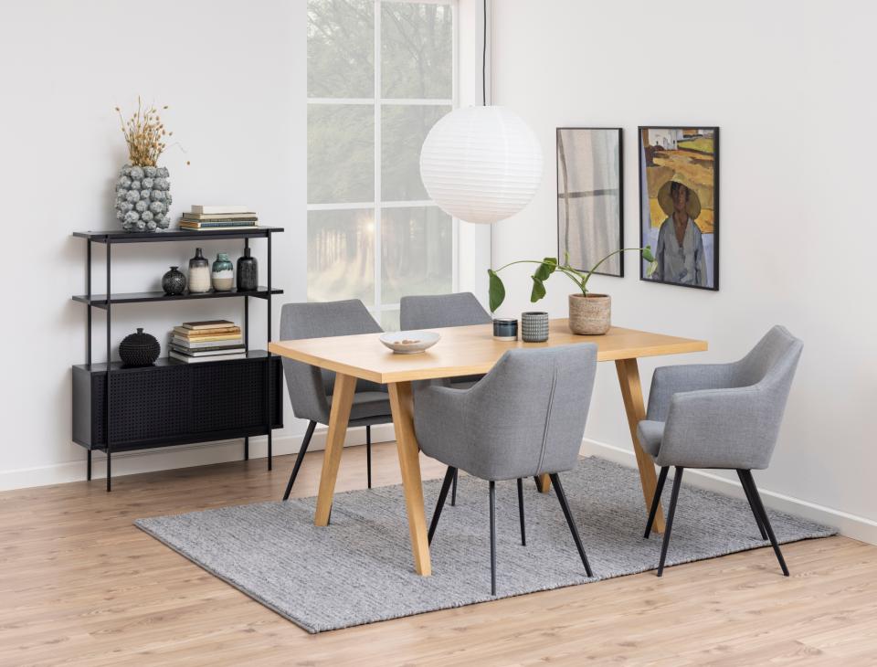 Angus Bookcase Shelving Unit With Sliding Doors Black Shelves And Steel Frame 94x27x114 cm