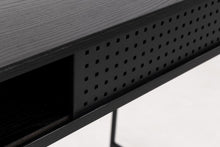 Load image into Gallery viewer, Angus Bureau Modern Office Desk In Black With Metal Legs And Sliding Door Spacious 120cm