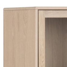 Load image into Gallery viewer, Aston Display Cabinet In White Oak With 2 Glass Doors, Shelves And Drawer 145x80x40 cm