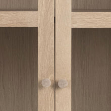 Load image into Gallery viewer, Aston Display Cabinet In White Oak With 2 Glass Doors, Shelves And Drawer 145x80x40 cm