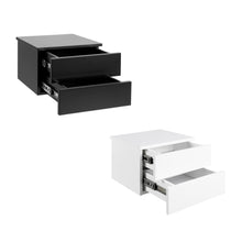 Load image into Gallery viewer, Avignon 2 Drawer Wooden Bedside Wall Table In Black Or White