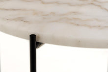 Load image into Gallery viewer, Avila Amour 52cm Round Side Table In White Marble With A Metal Base
