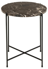 Load image into Gallery viewer, Avila Amour Round Side Table In Brown Marble With A Metal Base 42cm