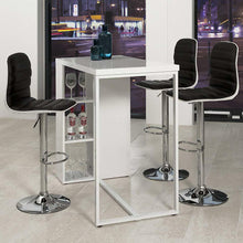 Load image into Gallery viewer, Avocet White High Gloss Bar Table With Shelves Storage, Home Bar Breakfast Table 120x105x60 cm