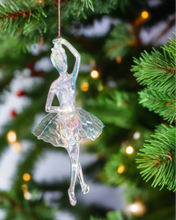 Load image into Gallery viewer, Iridescent Shimmer Elegant Hanging Ballerina Christmas Decoration Large Clear Acrylic Xmas Tree Pendant