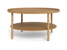 Load image into Gallery viewer, Banbury Round Oak Coffee Table Spacious 80cm With Shelf