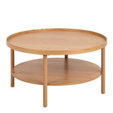 Load image into Gallery viewer, Banbury Round Oak Coffee Table Spacious 80cm With Shelf