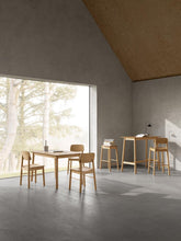 Load image into Gallery viewer, Barlow Backless Oak Wood Bar Stool Set Of 2 With Comfort Curved Seat and Foot Rest Compact Under Counter Design