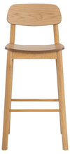 Load image into Gallery viewer, Barlow Oak Wood Bar Stool Set Of 2 With Comfort Curved Seat, Back and Foot Rest