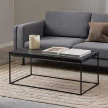 Load image into Gallery viewer, Barossa Marmo Large Black Marble Look Coffee Table Spacious 110cm x 55cm