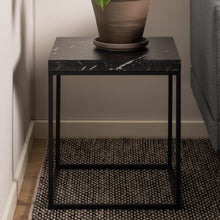 Load image into Gallery viewer, Barossa Marmo Coffee Side Table 40x40cm Black Marble Effect